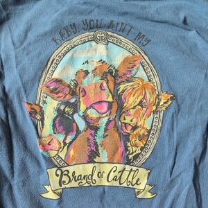 Brand of Cattle Women's Graphic Tee - Blue